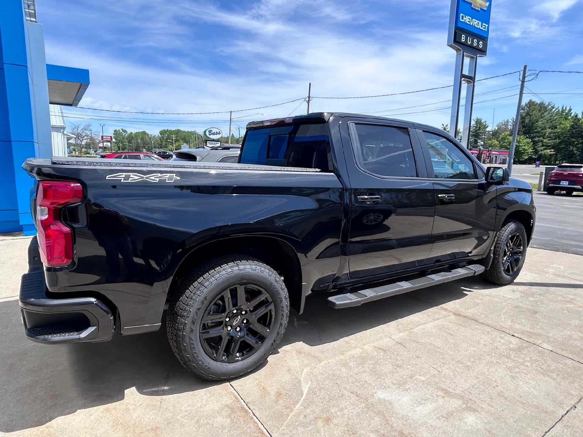 2026 Chevrolet Silverado 1500 RST in Black — front three-quarter view